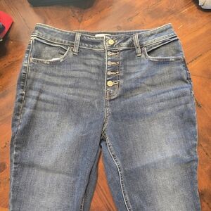 Maurices High-Rise Button-Fly Jeans in Medium Blue Wash